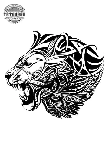 tatouage ephemere tigre polynesien Tatouage éphémère tigre Polynésien