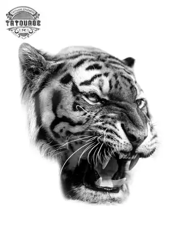 Tatouage éphémère tigre réaliste