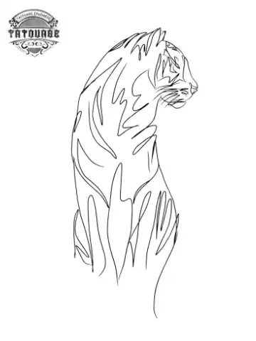 tatouage ephemere tigre trait Tatouage éphémère tigre trait