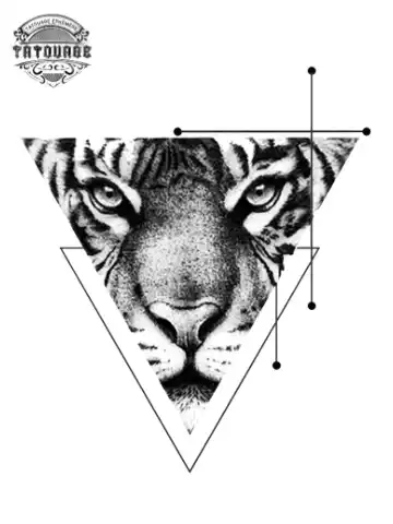 tatouage ephemere tigre triangle Tatouage éphémère tigre triangle