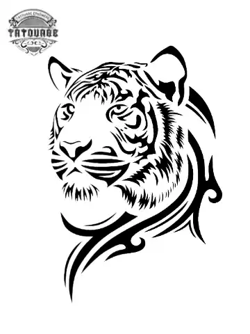 Tatouage éphémère tigre tribal