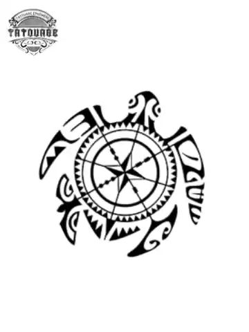 tatouage ephemere tortue boussole Tatouage éphémère tortue boussole