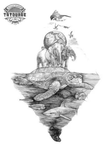 tatouage ephemere tortue carte du monde Tatouage éphémère tortue carte du monde