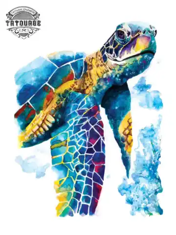 tatouage ephemere tortue couleur Tatouage éphémère tortue couleur