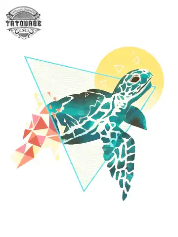 tatouage ephemere tortue graphique Tatouage éphémère tortue graphique
