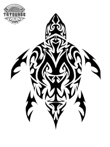 tatouage ephemere tortue tribal polynesien Tatouage éphémère tortue tribal polynésien