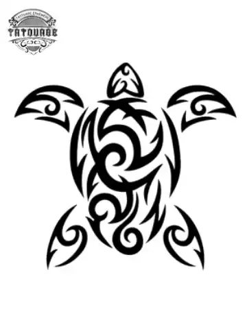tatouage ephemere tortue tribal Tatouage éphémère tortue tribal
