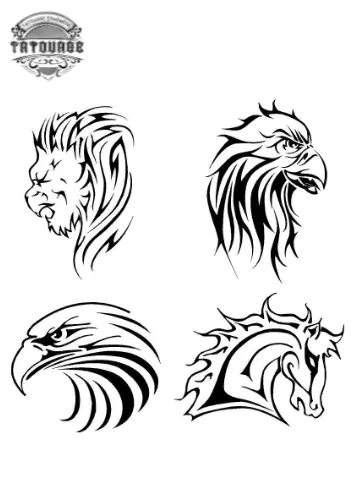 Tatouage éphémère tribal animaux
