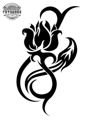 tatouage ephemere tribal avec fleur Tatouage éphémère tribal avec fleur
