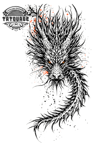 Tatouage éphémère tribal dragon
