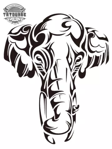 tatouage ephemere tribal e_le_phant Tatouage éphémère tribal éléphant