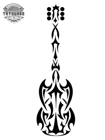 tatouage ephemere tribal guitare Tatouage éphémère tribal guitare