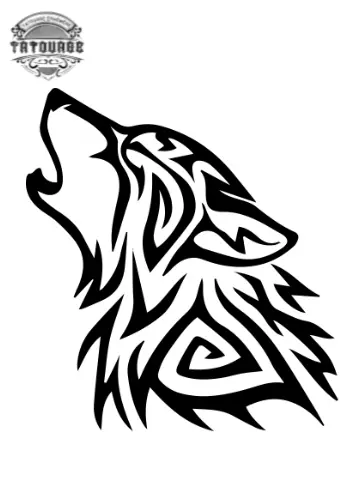 Tatouage éphémère tribal loup