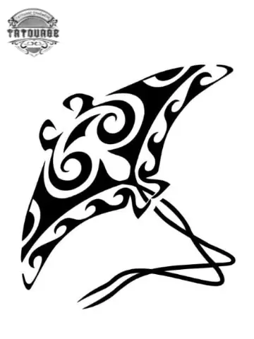 tatouage ephemere tribal raie manta Tatouage éphémère tribal raie manta