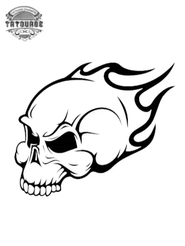 tatouage ephemere tribal te_te de mort Tatouage éphémère tribal tête de mort