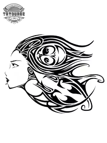 tatouage ephemere tribal visage femme Tatouage éphémère tribal visage femme