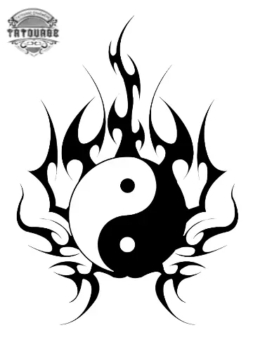 tatouage ephemere tribal yin yang Tatouage éphémère tribal yin yang