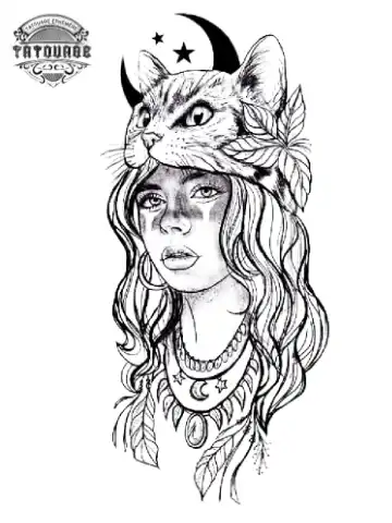 tatouage ephemere visage chat Tatouage éphémère visage chat