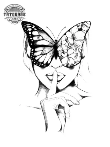 Tatouage éphémère visage papillon