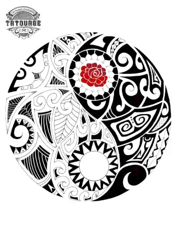 Tatouage éphémère yin yang polynésien