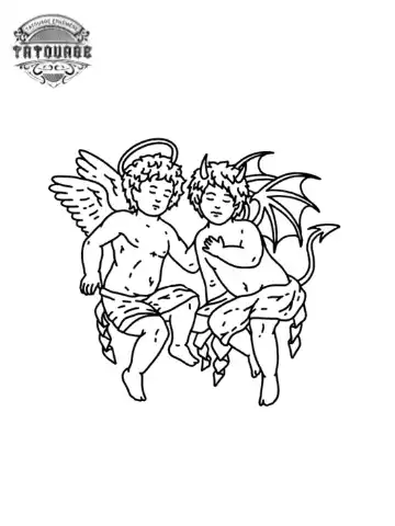 Tatouage éphémère 2 anges