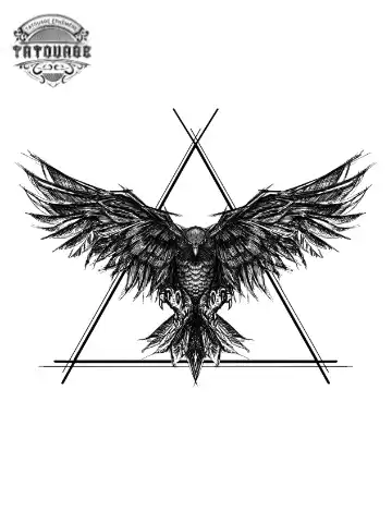 tatouage ephemere aigle corbeau Tatouage éphémère aigle corbeau