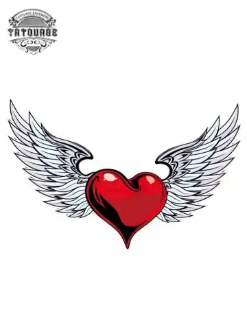 tatouage ephemere aile et coeur Tatouage éphémère aile et coeur