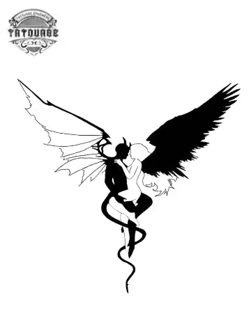 tatouage ephemere ailes ange et demon Tatouage éphémère ailes ange et démon