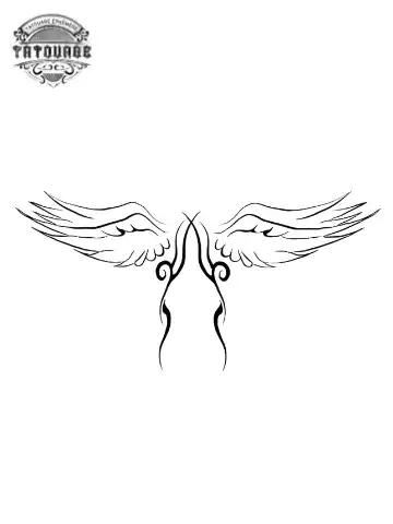 tatouage ephemere ange abstrait Tatouage éphémère ange abstrait