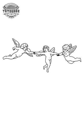 tatouage ephemere ange baroque Tatouage éphémère ange baroque