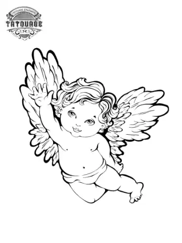 Tatouage éphémère ange chérubin