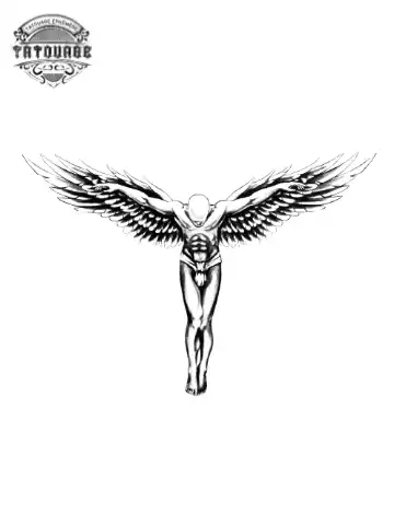 tatouage ephemere ange croix Tatouage éphémère ange croix
