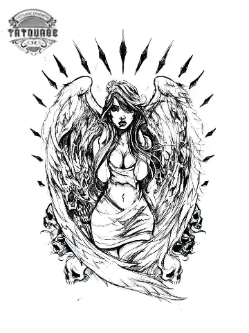 tatouage ephemere ange de la mort femme Tatouage éphémère ange de la mort femme