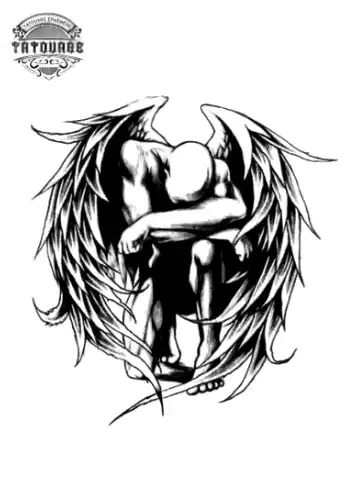 Tatouage éphémère ange déchu