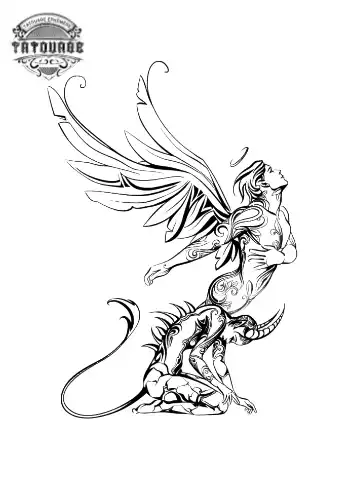 tatouage ephemere ange diable Tatouage éphémère ange diable