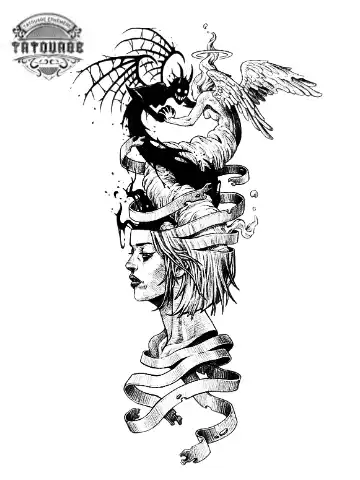Tatouage éphémère ange et démon