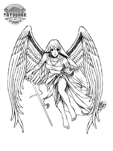 tatouage ephemere ange fantasy Tatouage éphémère ange fantasy