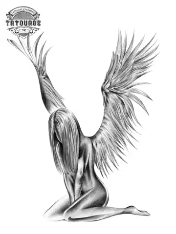 Tatouage éphémère ange féminin