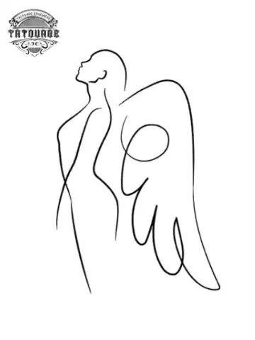 tatouage ephemere ange fin Tatouage éphémère ange fin