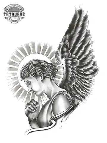 Tatouage éphémère ange gardien femme