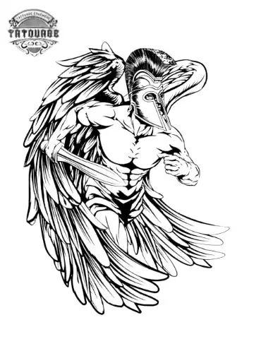Tatouage éphémère ange gardien