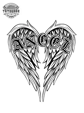 tatouage ephemere ange gothique Tatouage éphémère ange gothique