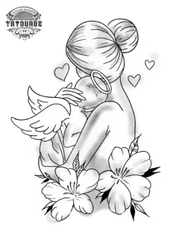 tatouage ephemere ange maman Tatouage éphémère ange maman