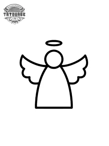 Tatouage éphémère ange minimaliste