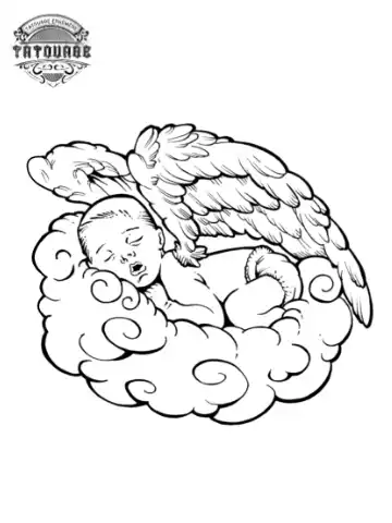 Tatouage éphémère ange petit