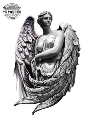 Tatouage éphémère ange réaliste