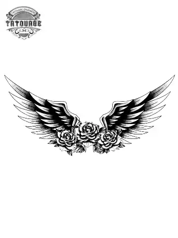 tatouage ephemere ange rose Tatouage éphémère ange rose