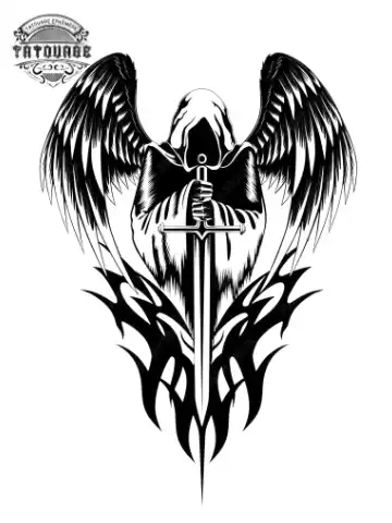 tatouage ephemere ange tribal Tatouage éphémère ange tribal