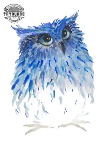 tatouage ephemere aquarelle hibou Tatouage éphémère aquarelle hibou