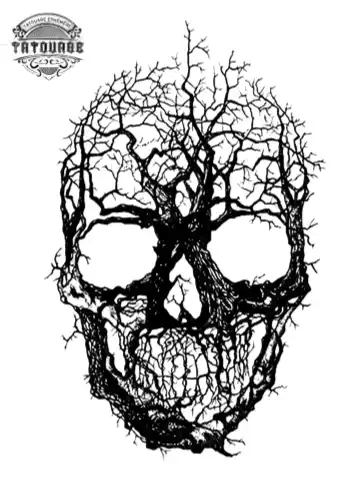tatouage ephemere arbre de vie tete de mort Tatouage éphémère arbre de vie tête de mort